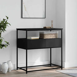 Tavolino Consolle Nero 75x40x75 cm in Legno Multistrato Vidaxl 21751