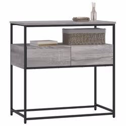 Tavolino Consolle Grigio Sonoma 75x40x75 cm Legno Multistratocod mxl 83459