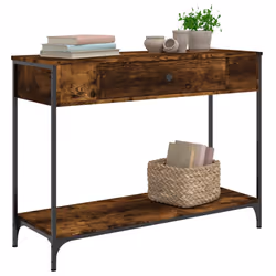 Tavolino Consolle Rovere Fumo 100x34,5x75cm Legno Multistratocod mxl 131334 - Vista aggiuntiva 3