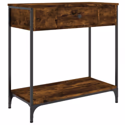 Tavolino Consolle Rovere Fumo 75x34,5x75cm Legno Multistratocod mxl 107354 - Vista aggiuntiva 2