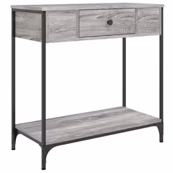 vidaXL Tavolino Consolle Grigio Sonoma 75x34,5x75cm Legno Multistrato - Vista aggiuntiva 2