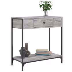 vidaXL Tavolino Consolle Grigio Sonoma 75x34,5x75cm Legno Multistrato - Vista aggiuntiva 3