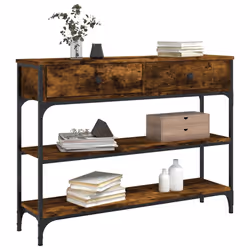 vidaXL Tavolino Consolle Rovere Fumo 100x25x75 cm Legno Multistrato - Vista aggiuntiva 3