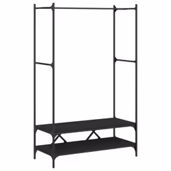 Appendiabiti con Scaffali Nero in Legno Multistratocod mxl 107634 - Vista aggiuntiva 2