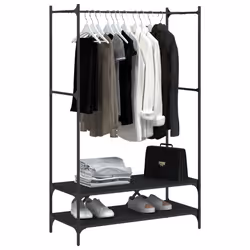 Appendiabiti con Scaffali Nero in Legno Multistratocod mxl 107634 - Vista aggiuntiva 3
