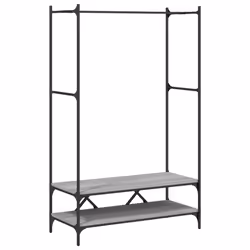 Appendiabiti con Scaffali Grigio Sonoma in Legno Multistratocod mxl 83703 - Vista aggiuntiva 2