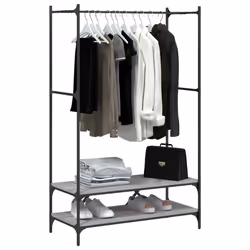 Appendiabiti con Scaffali Grigio Sonoma in Legno Multistratocod mxl 83703 - Vista aggiuntiva 3