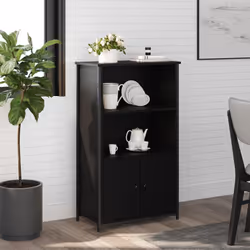 Credenza Nera 62x32x103,5 cm in Legno Multistratocod mxl 83461