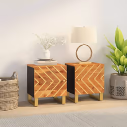 Questi comodini dal design elegante sono un'aggiunta senza tempo al vostro arredamento. Legno massello di mango: Il legno mas ...