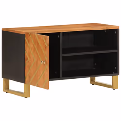 Mobile Porta TV Marrone e Nero 80x31,5x46 cm in Legno di Mangocod mxl 102711 - Vista aggiuntiva 3