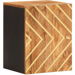 Vidaxl - Mobile da Bagno a Parete Marrone e Nero Legno Massello di Mango 8315