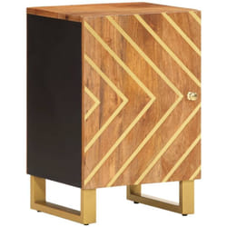 Vidaxl - Mobiletto da Bagno Marrone e Nero 38x33,5x58 cm Legno di Mango 4123