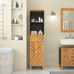 Mobile da Bagno Marrone e Nero 38x33,5x160 cm in Legno di Mango Vidaxl 9409