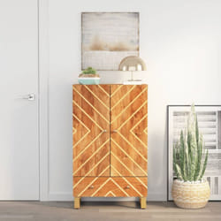 Vidaxl - Credenza, Mobile Moderno Marrone e Nera 60x33,5x100 cm Legno Massello di Mango 4240