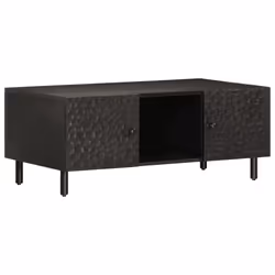 vidaXL Tavolino da Salotto Nero 100x54x40cm in Legno Massello di Mango - Vista aggiuntiva 2