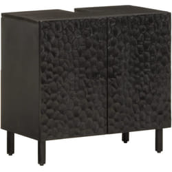 Vidaxl - Mobile Lavabo da Bagno Nero 62x33x58 cm Legno Massello di Mango 61636