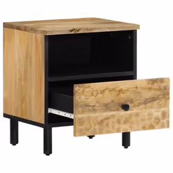 Comodino 40x33x46 cm in Legno Massello di Mangocod mxl 113308 - Vista aggiuntiva 2