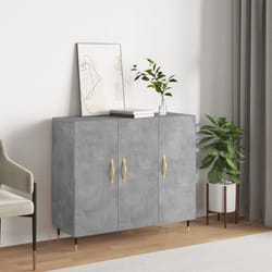 vidaXL Credenza Grigio Cemento 90x34x80 cm in Legno Multistrato
