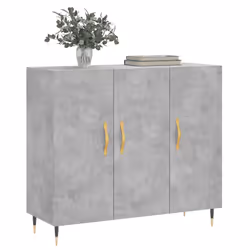 vidaXL Credenza Grigio Cemento 90x34x80 cm in Legno Multistrato - Vista aggiuntiva 3