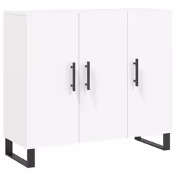 vidaXL Credenza Bianca 90x34x80 cm in Legno Multistrato - Vista aggiuntiva 2