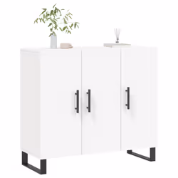 vidaXL Credenza Bianca 90x34x80 cm in Legno Multistrato - Vista aggiuntiva 3