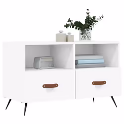 vidaXL Mobile Porta TV Bianco 80x36x50 cm in Legno Multistrato - Vista aggiuntiva 3