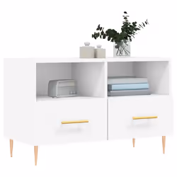 vidaXL Mobile Porta TV Bianco 80x36x50 cm in Legno Multistrato - Vista aggiuntiva 3