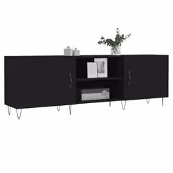 vidaXL Mobile Porta TV Nero 150x30x50 cm in Legno Multistrato - Vista aggiuntiva 3