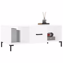 Tavolino da Salotto Bianco 102x50x40 cm in Legno Multistratocod mxl 79574
