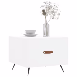vidaXL Tavolino da Salotto Bianco 50x50x40 cm in Legno Multistrato - Vista aggiuntiva 3