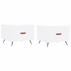 Tavolini da Salotto 2 pz Bianchi 50x50x40 cm Legno Multistratocod mxl 121321 - Vista aggiuntiva 2