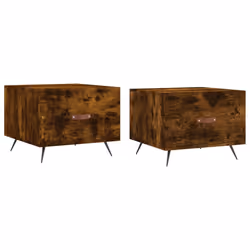 Tavolini Salotto 2 pz Rovere Fumo 50x50x40cm Legno Multistratocod mxl 105233 - Vista aggiuntiva 2