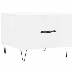Tavolino da Salotto Bianco Lucido 50x50x40 cm Legno Multistratocod mxl 128322 - Vista aggiuntiva 2
