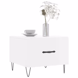Tavolino da Salotto Bianco Lucido 50x50x40 cm Legno Multistratocod mxl 128322 - Vista aggiuntiva 3