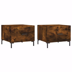 Tavolini Salotto 2 pz Rovere Fumo 50x50x40cm Legno Multistratocod mxl 104530 - Vista aggiuntiva 2