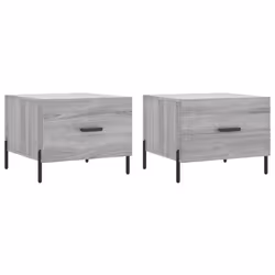 Tavolini Salotto 2pz Grigio Sonoma 50x50x40cm Legno Multistratocod mxl 80612 - Vista aggiuntiva 2