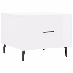 Tavolino da Salotto Bianco Lucido 50x50x40 cm Legno Multistratocod mxl 104342