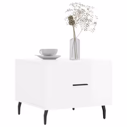 Tavolini Salotto 2pz Bianco Lucido 50x50x40cm Legno Multistratocod mxl 79790 - Vista aggiuntiva 3