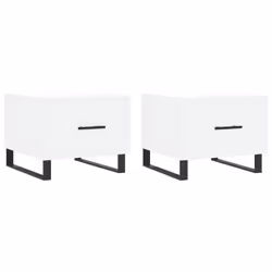 Tavolini da Salotto 2 pz Bianchi 50x50x40 cm Legno Multistratocod mxl 103492 - Vista aggiuntiva 2