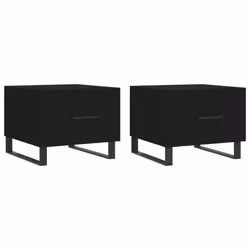 Tavolini da Salotto 2 pz Neri 50x50x40 cm in Legno Multistratocod mxl 97455 - Vista aggiuntiva 2