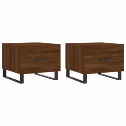 Tavolini Salotto 2 pz Rovere Marrone 50x50x40 Legno Multistratocod mxl 80658 - Vista aggiuntiva 2