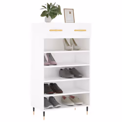 Scarpiera Bianca 60x35x105 cm in Legno Multistratocod mxl 79562 - Vista aggiuntiva 3