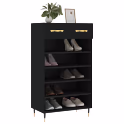 Scarpiera Nera 60x35x105 cm in Legno Multistratocod mxl 103076 - Vista aggiuntiva 3