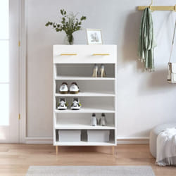 Scarpiera Salvaspazio, Portascarpe Bianca 60x35x105 cm in Legno Multistrato Vidaxl