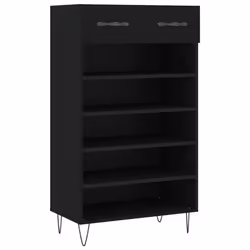 Scarpiera Nera 60x35x105 cm in Legno Multistratocod mxl 79182 - Vista aggiuntiva 2