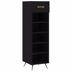 Scarpiera Nera 30x35x105 cm in Legno Multistratocod mxl 79708 - Vista aggiuntiva 2