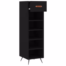 Scarpiera Nera 30x35x105 cm in Legno Multistratocod mxl 79708 - Vista aggiuntiva 3