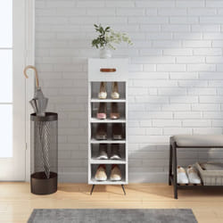 Vidaxl - Scarpiera Bianco Lucido 30x35x105 cm in Legno Multistrato