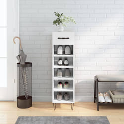 Scarpiera Salvaspazio, Portascarpe Bianco Lucido 30x35x105 cm in Legno Multistrato Vidaxl