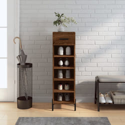 Scarpiera Salvaspazio, Portascarpe Rovere Marrone 30x35x105 cm in Legno Multistrato Vidaxl